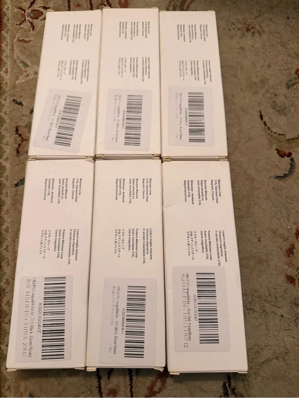 Apple Watch Mesh Band, Set Of 6, 42/44/46mm, Black, Rose Gold, New & Used